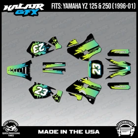 Graphics Kit for Yamaha YZ250 YZ125 (1996-2001) YZ 250 YZ 125 Splash - Lime