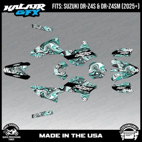 Graphics Kit for Suzuki DR-Z4S DR-Z4SM DRZ4SM 2025 2026 Snagged-TEAL