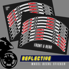 Red 17" Rim Reflective Wheel Stickers SH26 For Kawasaki VULCAN S 650 EN650 15 16