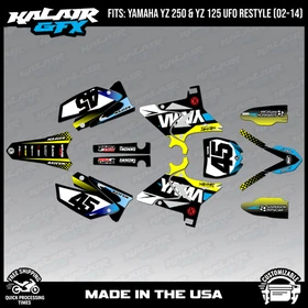 Graphics Kit for Yamaha YZ250 YZ125 (2002-2014) UFO PLASTICS Division - Yellow