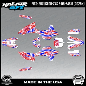 Graphics Kit for Suzuki DR-Z4S DR-Z4SM DRZ4SM 2025 2026 Twitch-RED-SHIFT