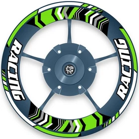 Green Racing Decal Wheel Sticker 17 inch BP02 For Yamaha FZS 600 04-06 07 08 09