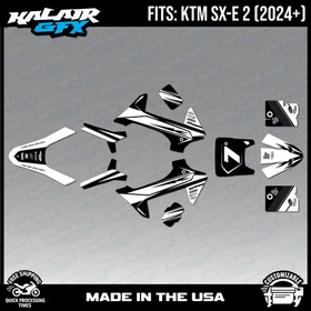 Graphics Kit for KTM Electric Mini SXE2 (2024+) Bash - WHITE