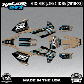 Graphics Kit for Husqvarna TC65 (2016-2023) TC 65 Warrior Series - Tan