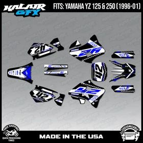 Graphics Kit for Yamaha YZ250 YZ125 (1996-2001) YZ 250 YZ 125 Lethal-Blue Shift