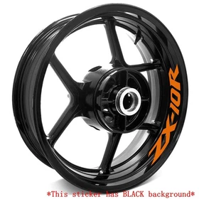 Aqua 17 inch Letter Stripe Rim Stickers For Kawasaki ZX10R Ninja ZX1000 04-23 22