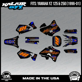 Graphics Kit for Yamaha YZ250 YZ125 (1996-2001) YZ 250 YZ 125 Rebel - ORANGE