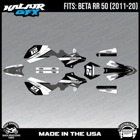 Graphics Kit for Beta RR50 (2011-2020) Orange-crew Series - WHITE