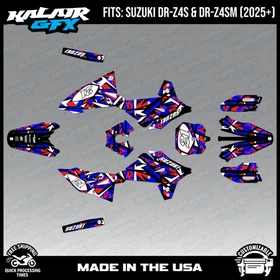 Graphics Kit for Suzuki DR-Z4S DR-Z4SM DRZ4SM 2025 2026 Shatter-RED-SHIFT