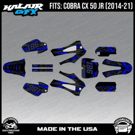 Graphics Kit for COBRA CX50 JR 2014-2021 Twitch Series - Blue