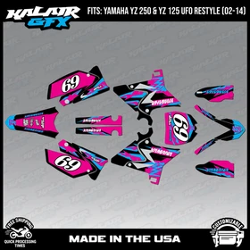 Graphics Kit for Yamaha YZ250 YZ125 (2002-2014) UFO PLASTICS Vintage-MGNTA-SHIFT