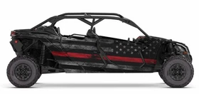 Can Am X3 Maverick MAC 4 Design Graphic Kit Wraps Decals Off Road Red Line Flag