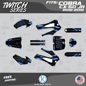 Graphics Kit for Cobra CX50 JR (2012-2015) Twitch Series - Cyan