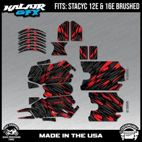 Graphics Kit for STACYC 12 EDRIVE and 16 EDRIVE BRUSHED Twitch-red