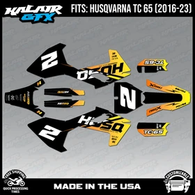 Graphics Kit for Husqvarna TC65 (2016-2023) TC 65 Splinter Series - Orange