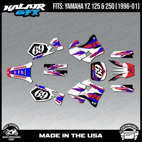 Graphics Kit for Yamaha YZ250 YZ125 YZ 250 (1996-2001) Vintage - RED