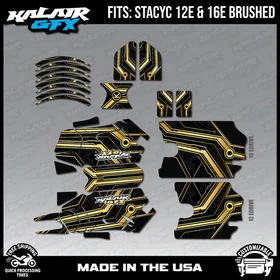 Graphics Kit for STACYC 12 EDRIVE and 16 EDRIVE BRUSHED Electron - Gold