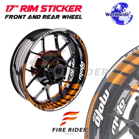 Red A2 17" Rim Wheel Sticker For Kawasaki NINJA 650R 06-18 14 15 16 17
