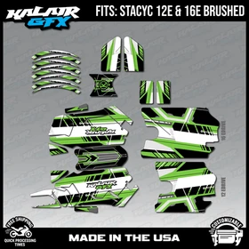 Graphics Kit for STACYC 12 EDRIVE and 16 EDRIVE BRUSHED Swift-green