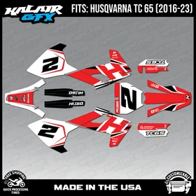Graphics Kit for Husqvarna TC65 (2016-2023) TC 65 Bold Series - Red