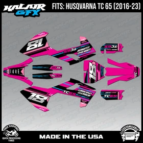 Graphics Kit for Husqvarna TC65 (2016-2023) TC 65 Warrior Series - Magenta