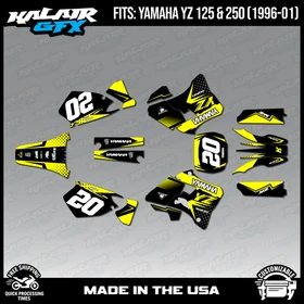 Graphics Kit for Yamaha YZ250 YZ125 (1996-2001) YZ 250 YZ 125 Spear - Yellow
