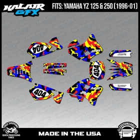 Graphics Kit for Yamaha YZ250 YZ125 YZ 250 (1996-2001) Invasion - RED