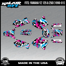 Graphics Kit for Yamaha YZ250 YZ125 YZ 250 (1996-2001) Invasion - MAGENTA