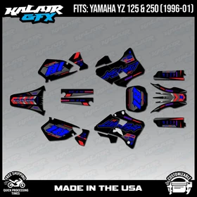 Graphics Kit for Yamaha YZ250 YZ125 (1996-2001) YZ 250 YZ 125 Rebel - RED