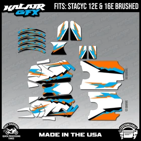 Graphics Kit for STACYC 12 EDRIVE and 16 EDRIVE BRUSHED Vintage - ORANGE