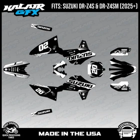 Graphics Kit for Suzuki DR-Z4S DR-Z4SM DRZ4SM 2025 2026 Spear-WHITE