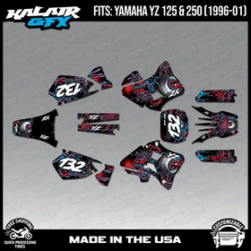 Graphics Kit for Yamaha YZ250 YZ125 (1996-2001) YZ 250 YZ 125 Core - RED