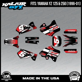 Graphics Kit for Yamaha YZ250 YZ125 (1996-2001) YZ 250 YZ 125 Turbo - Red