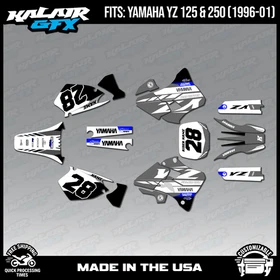 Graphics Kit for Yamaha YZ250 YZ125 (1996-2001) YZ 250 YZ 125 Factory- Grey