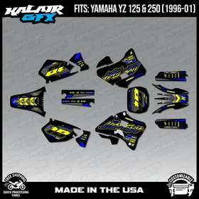 Graphics Kit for Yamaha YZ250 YZ125 (1996-2001) YZ 250 YZ 125 Rebel - YELLOW