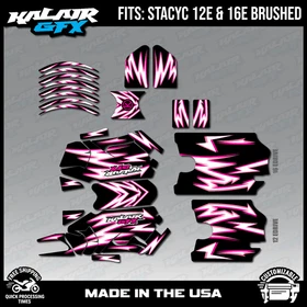 Graphics Kit for STACYC 12 EDRIVE and 16 EDRIVE BRUSHED Vizion Series - Magenta