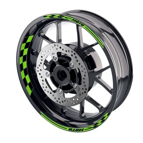 Green 17 inch GP01 Wheel Sticker For Kawasaki Ninja 650R 2006-2021