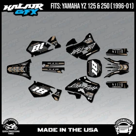 Graphics Kit for Yamaha YZ250 YZ125 (1996-2001) YZ 250 YZ 125 Rebel - TAN