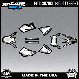 Graphics Kit for Suzuki DR650 (All Years) DR 650 Ember Series - WHITE