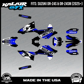 Graphics Kit for Suzuki DR-Z4S DR-Z4SM DRZ4SM 2025 2026 Turbo-BLUE