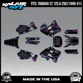Graphics Kit for Yamaha YZ250 YZ125 (1996-2001) YZ 250 YZ 125 Twitch - Magenta