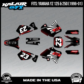 Graphics Kit for Yamaha YZ250 YZ125 (1996-2001) YZ 250 YZ 125 FH- Red