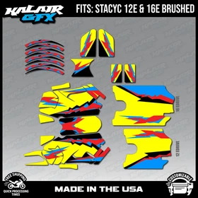 Graphics Kit for STACYC 12 EDRIVE and 16 EDRIVE BRUSHED Vintage - KRAZY
