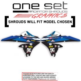 YAMAHA RAD SHROUDS YZF YZ FX WR TTR 450 250 230 RIDGELINE : BLUE GRAPHIC DECAL 