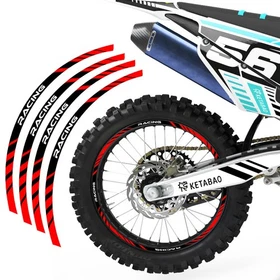 Red Blue Rim Stickers 21 18 inch For Kawasaki KX450X KLX400 KLX 400R KLX300R