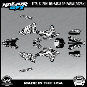 Graphics Kit for Suzuki DR-Z4S DR-Z4SM DRZ4SM 2025 2026 Twitch-WHITE