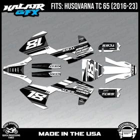 Graphics Kit for Husqvarna TC65 (2016-2023) TC 65 Warrior Series - White
