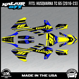 Graphics Kit for Husqvarna TC65 (2016-2023) TC 65 Coil Series - Yellow