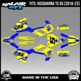 Graphics Kit for Husqvarna TC65 (2016-2023) TC 65 NightCity Series-Yellow Shift