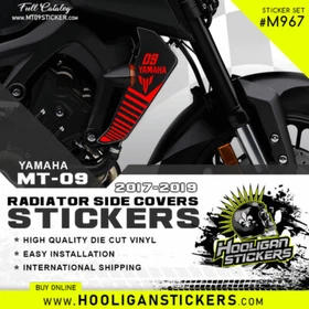 Yamaha MT-09 FZ-09 radiator side cover stickers [M967]